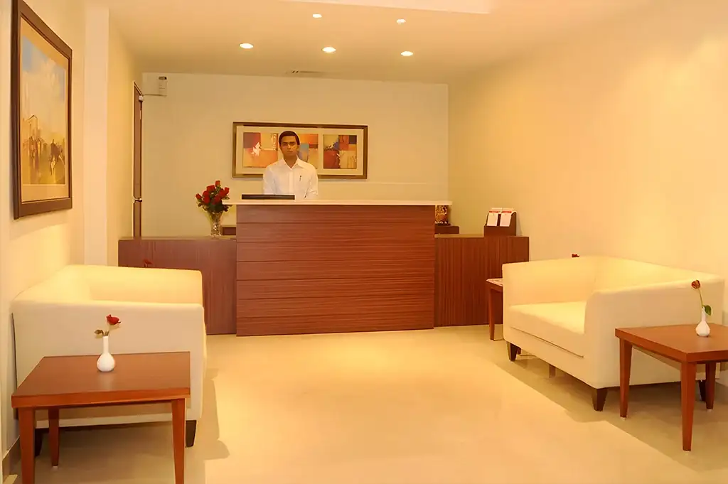 Reception area at A Hotel Jalandhar