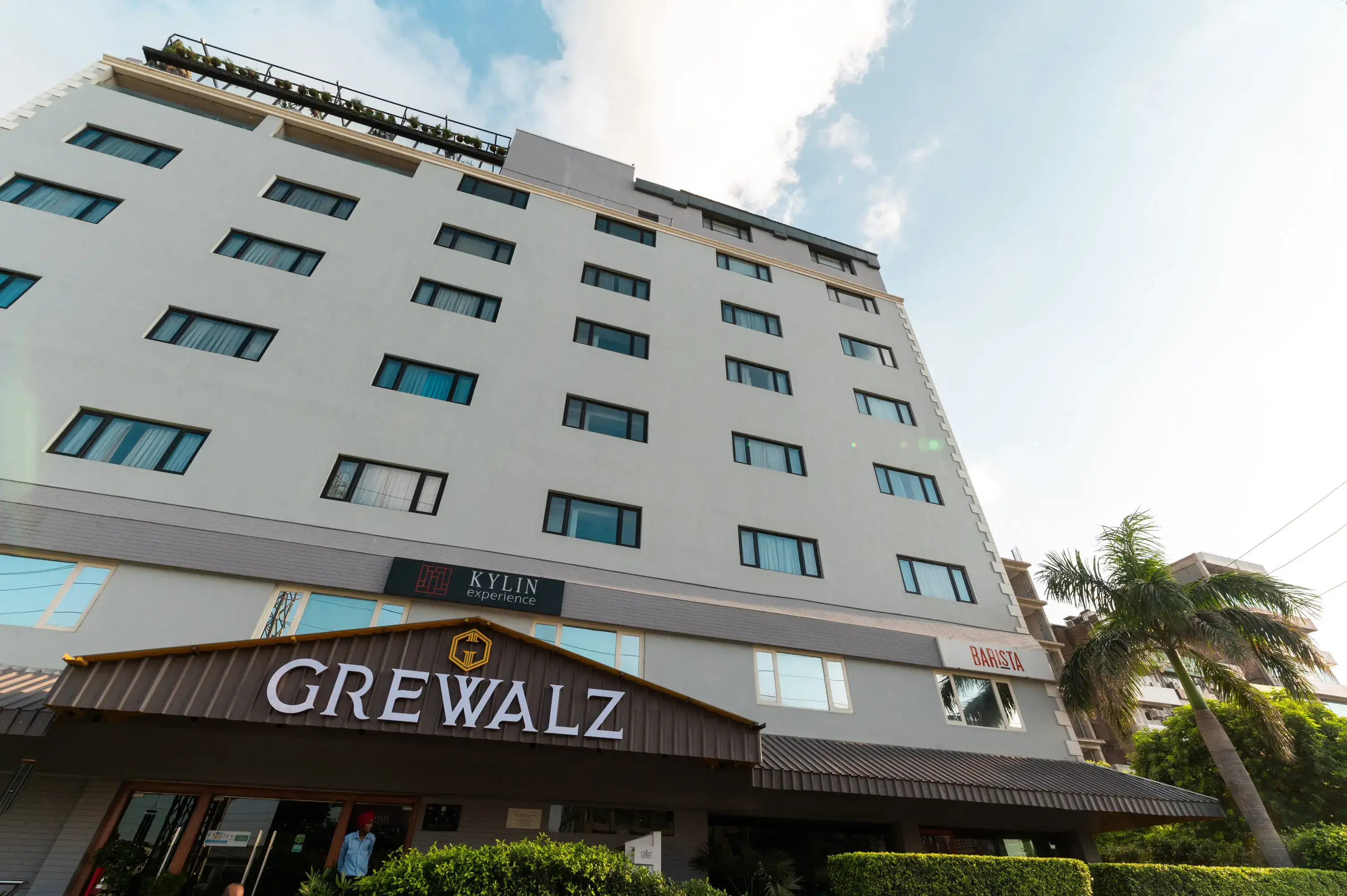 Grewalz's A Hotel Ludhiana from the front. The FACADE of A Hotel Ludhiana.